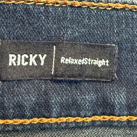 True Religion Ricky Dk Blue Relaxed Straight Denim Jeans Men's Size 40 x 24 - Picture 6 of 8